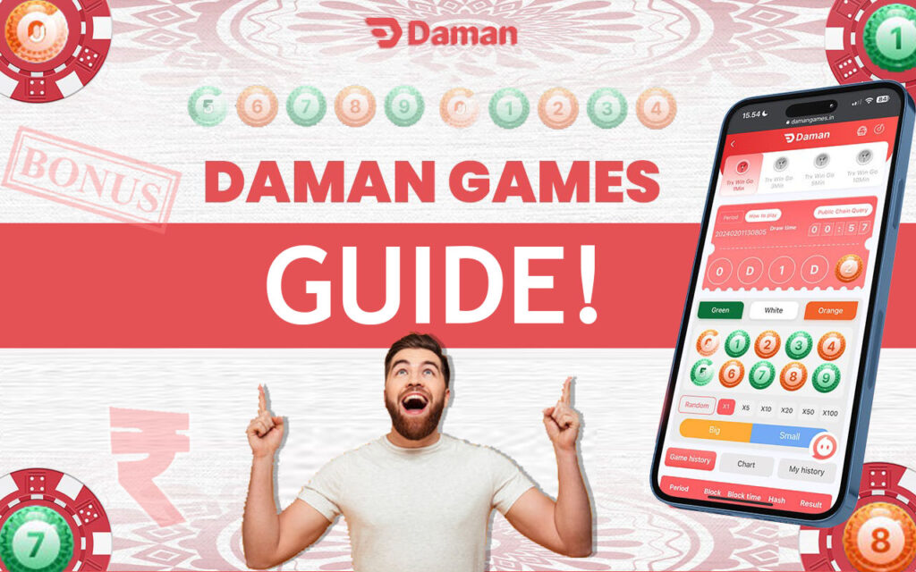 an image of a man with a phone promoting daman games and giving a comprehensive guide