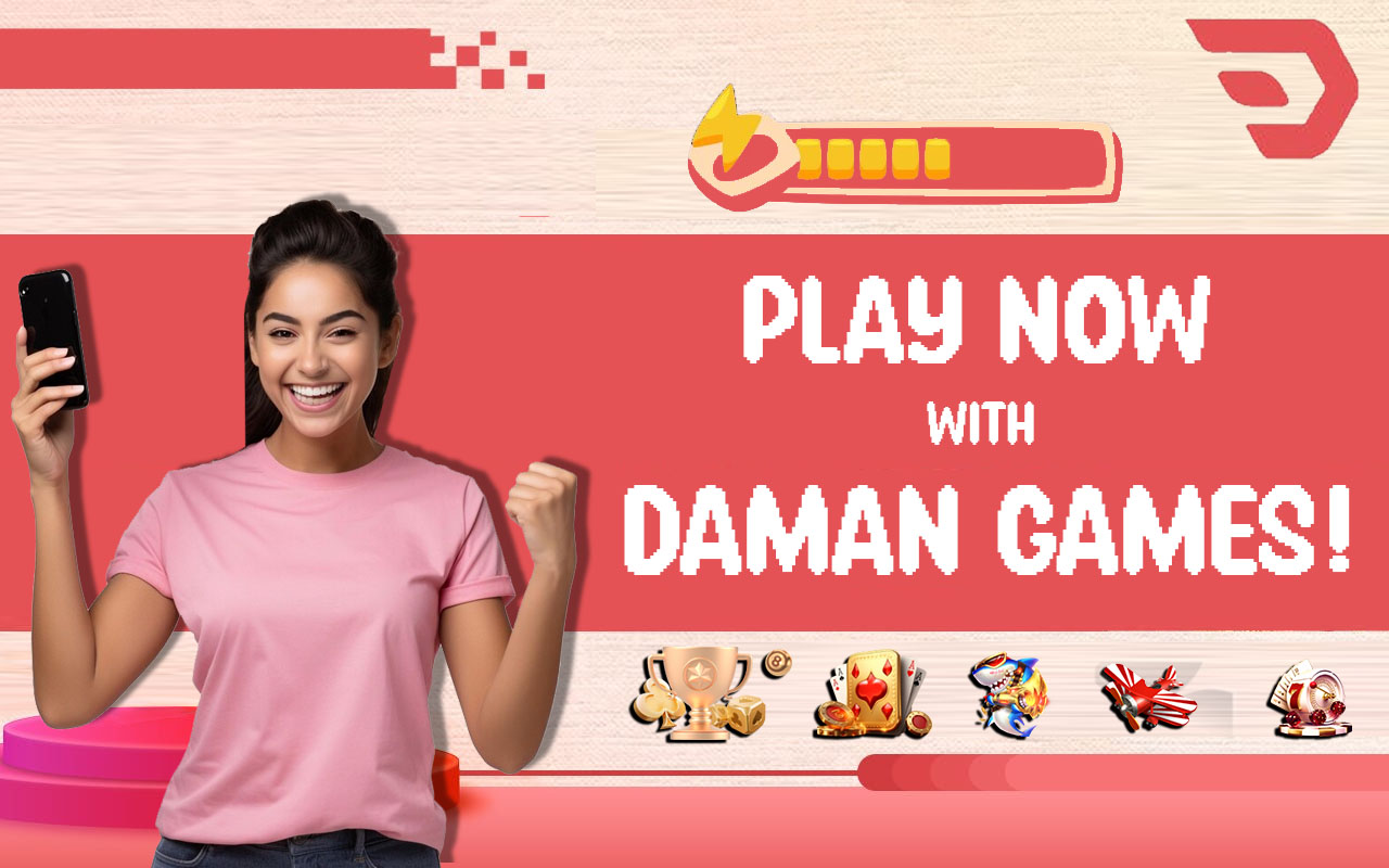 an image of a happy woman playing daman games and winning on daman games event