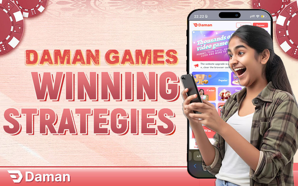 an image of a happy woman using the winning strategies for daman games.in game