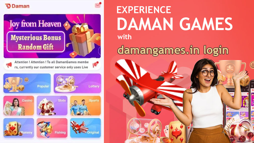an image of a woman promoting damangames.in login