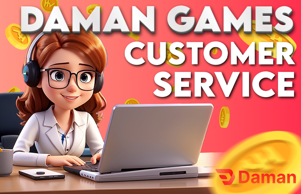 Daman Games Customer Service - office using her laptop