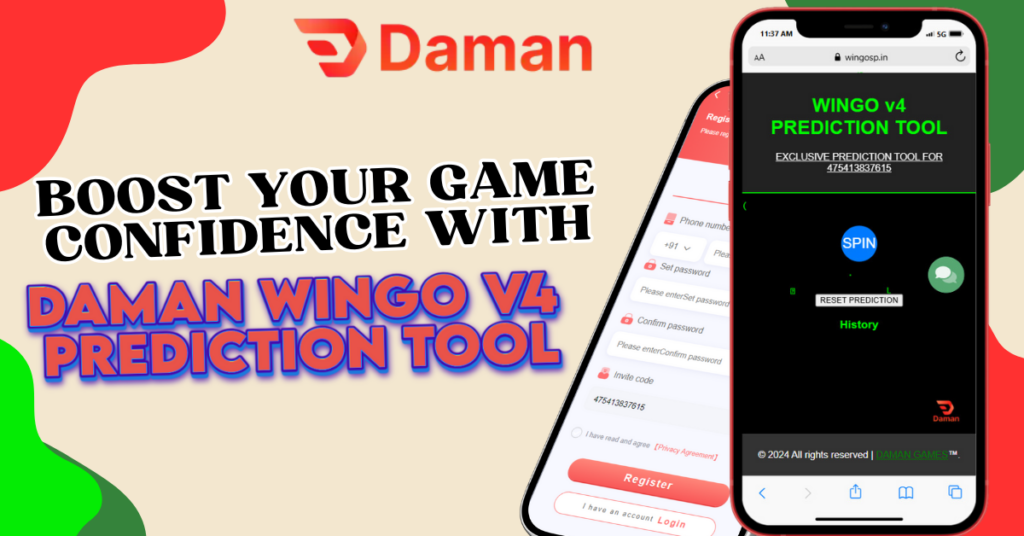 an image of mobile view daman games wingov4 prediction tool