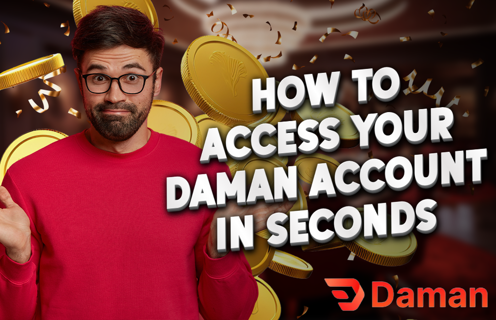 A picture of a man showing the Daman login game.