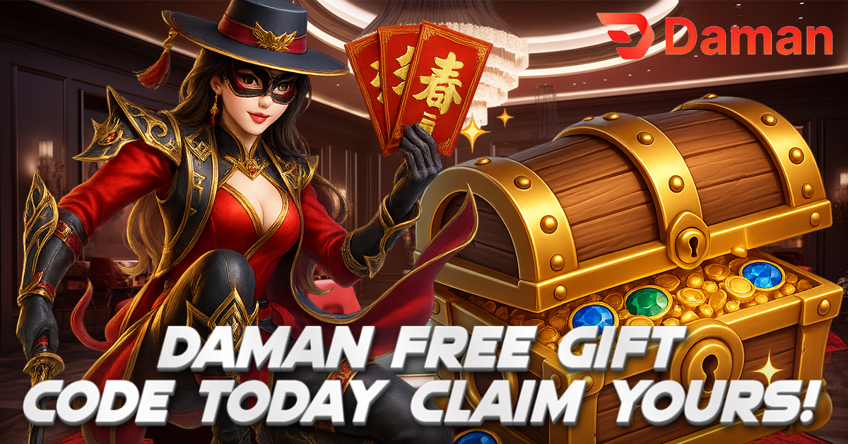A picture of a woman showing the Daman free gift code.