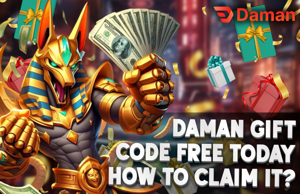 A picture of a character showing today’s free Daman gift code. Daman Gift Code Today Free – Redeem and Use Easily