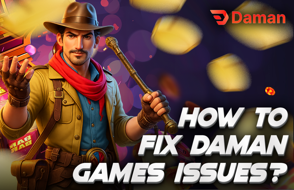 A picture of a character showing how to fix the problem with the Daman Games link.